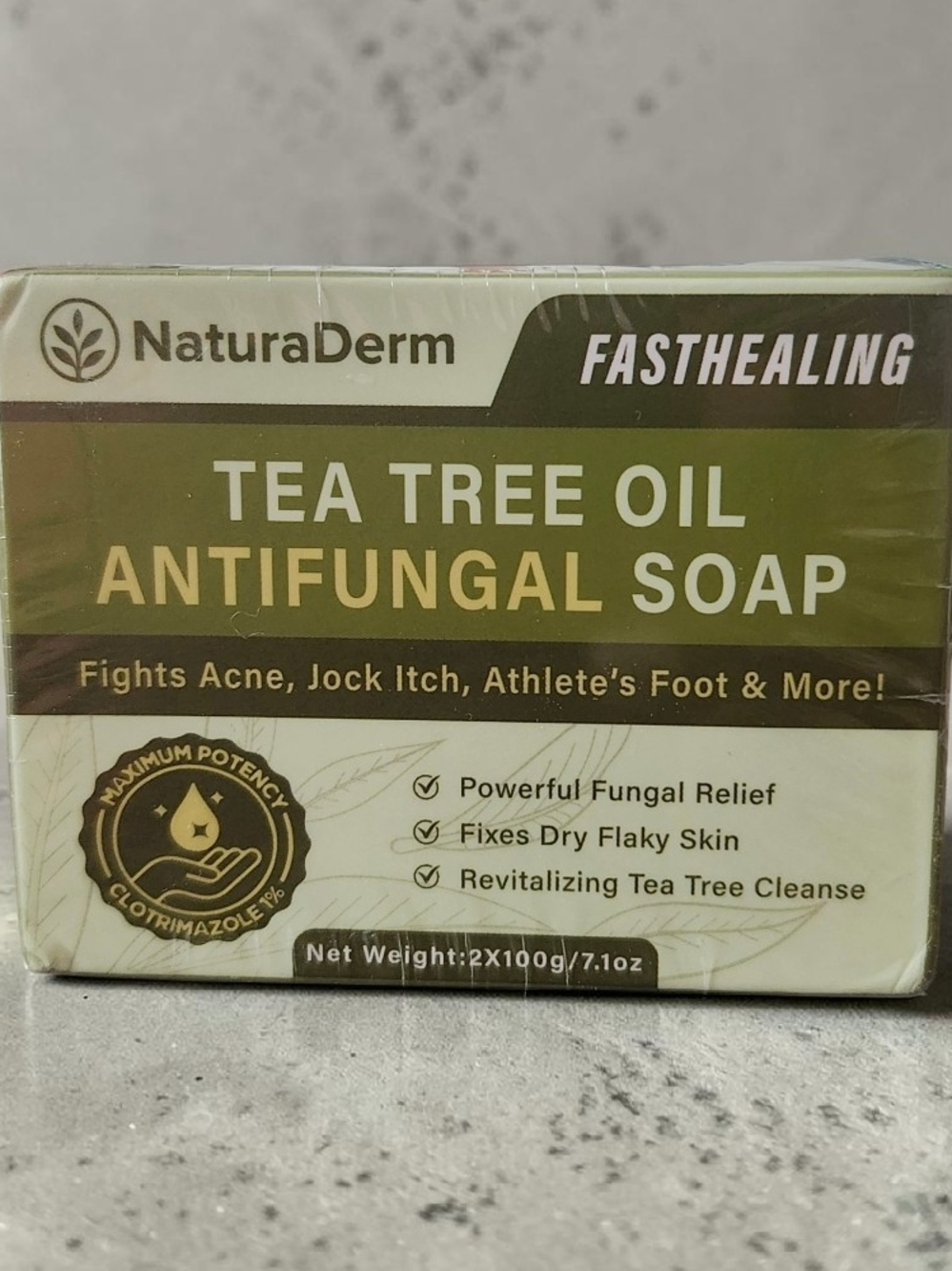 NautraDerm Tea Tree Oil Antifungal Soap 2 Pack NIB